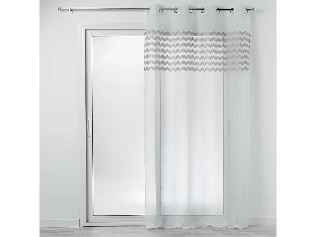 Rideau Voilage à Œillets "Sandina" 140x280cm Gris