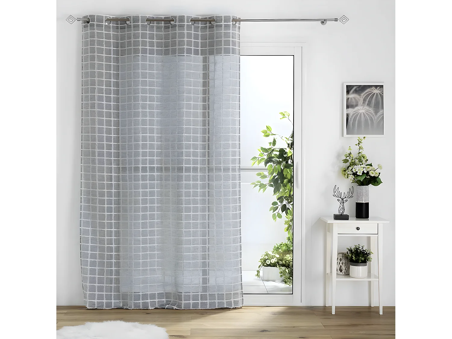 Rideau Voilage à Œillets "Karrona" 140x240cm Anthracite