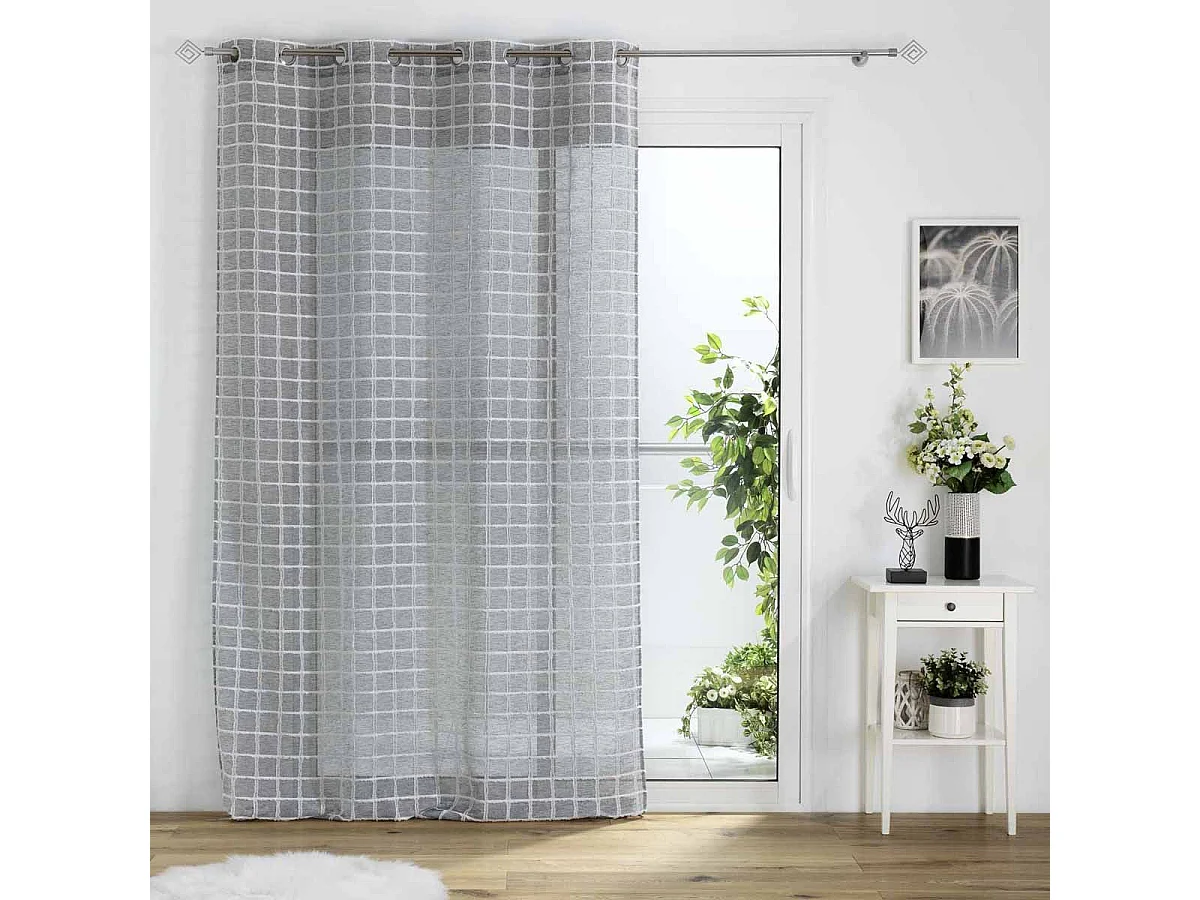 Rideau Voilage à Œillets "Karrona" 140x240cm Anthracite