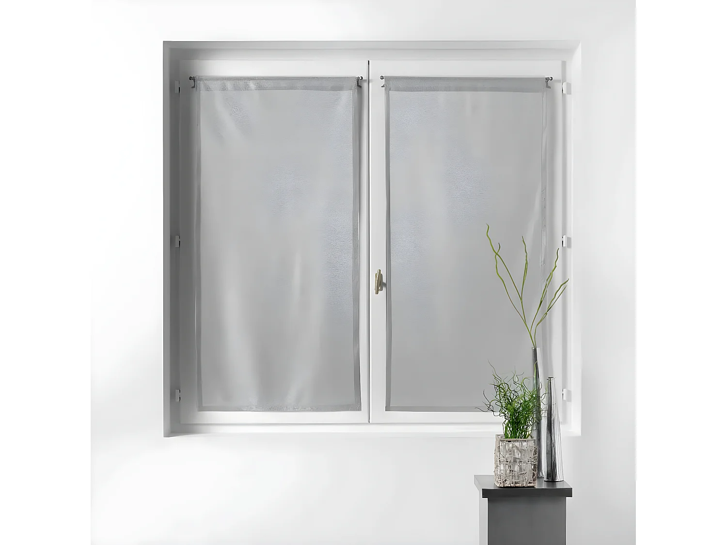 Paire de Voilages "Castille" 60x120cm Gris