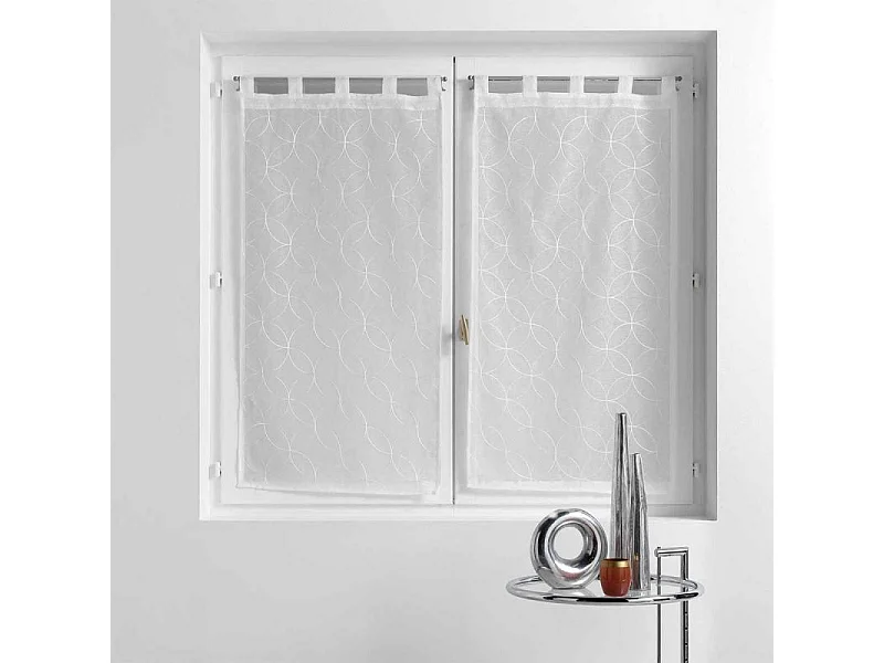 Paire de Voilages "Olympia" 60x120cm Blanc