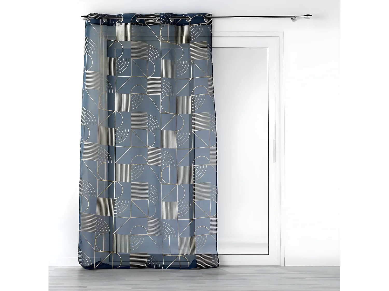 Rideau Voilage à Œillets "Lineor" 140x240cm Marine