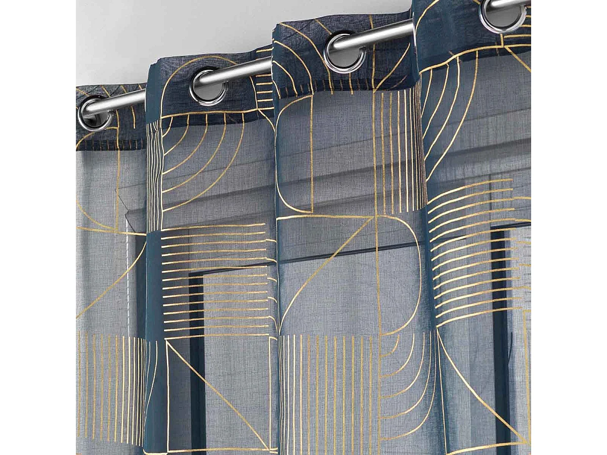 Rideau Voilage à Œillets "Lineor" 140x240cm Marine