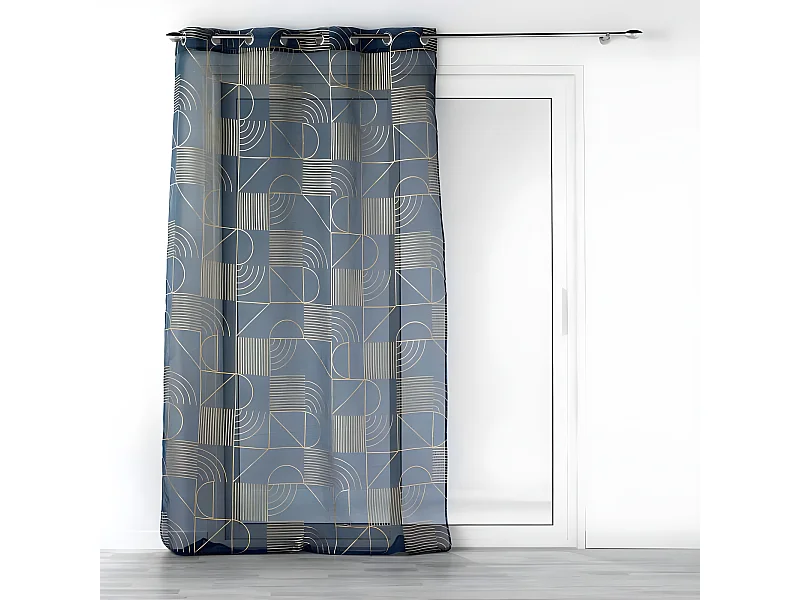 Rideau Voilage à Œillets "Lineor" 140x240cm Marine