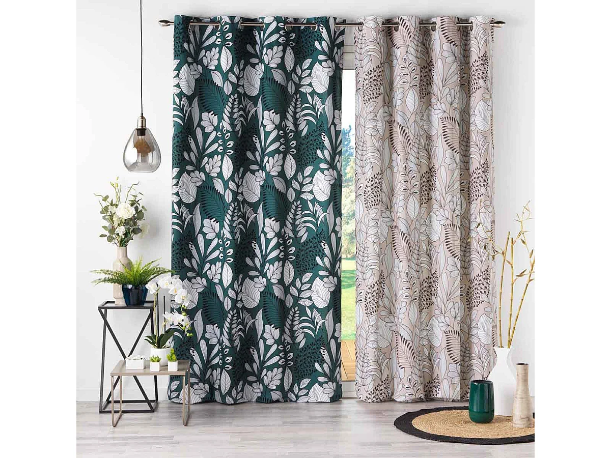 Rideau à Œillets Imprimé "Panabel" 140x240cm Naturel