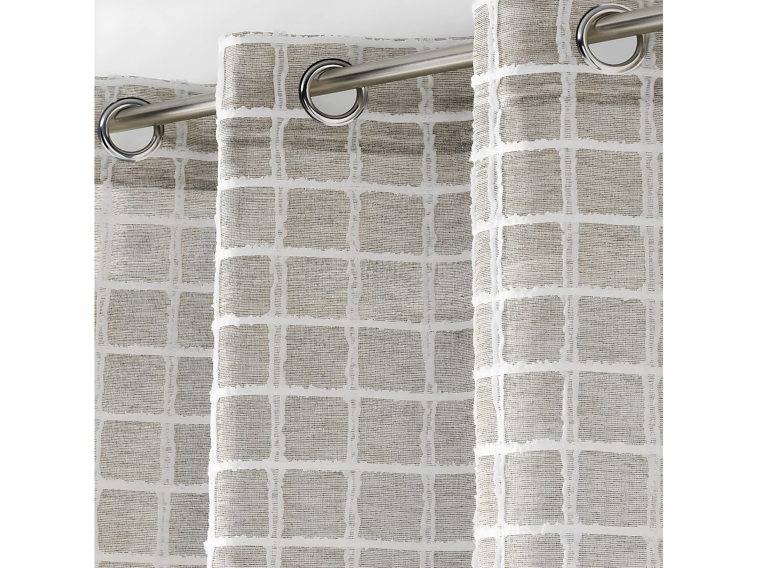 Rideau Voilage à Œillets "Karrona" 140x240cm Taupe