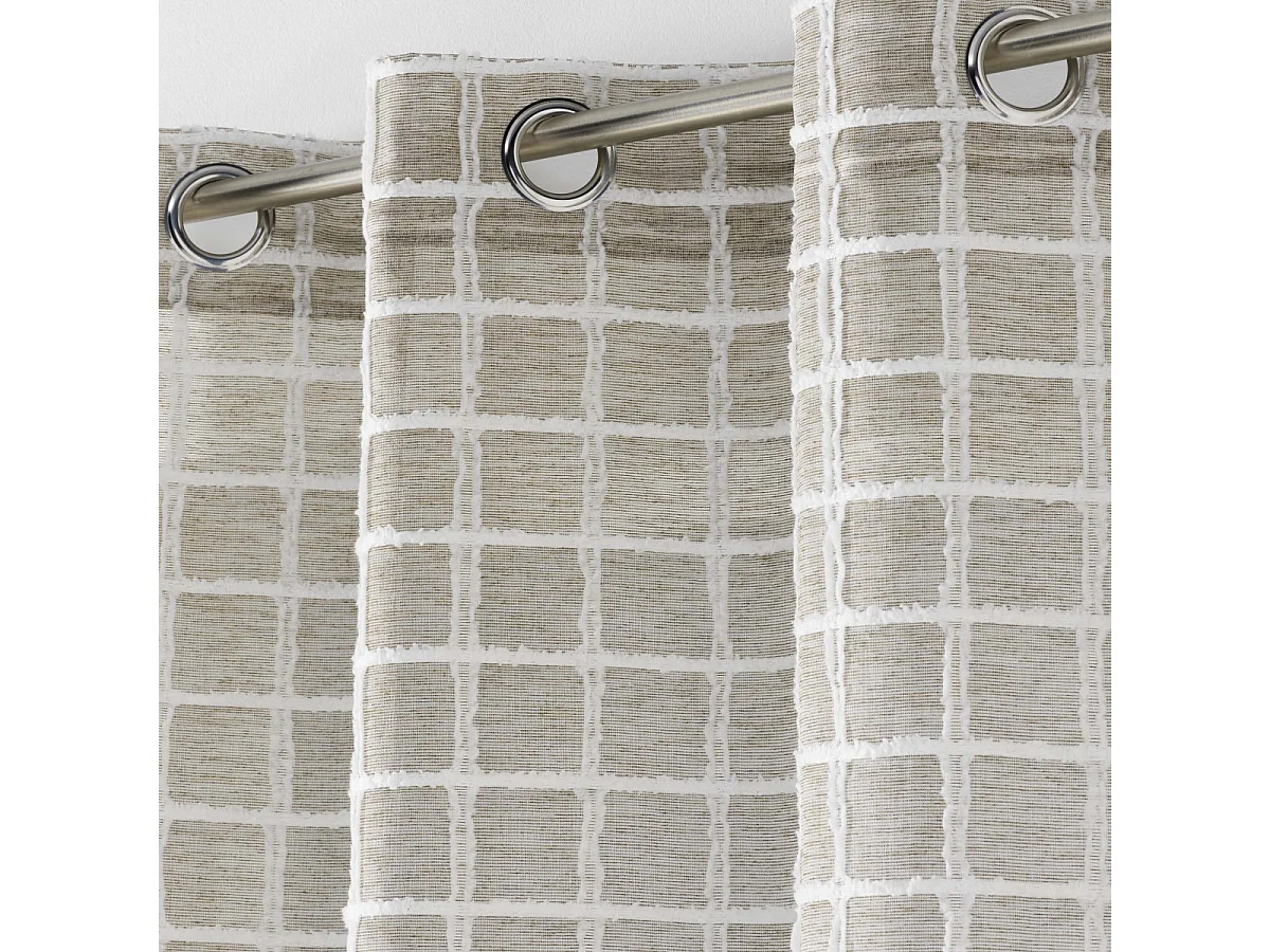 Rideau Voilage à Œillets "Karrona" 140x240cm Taupe