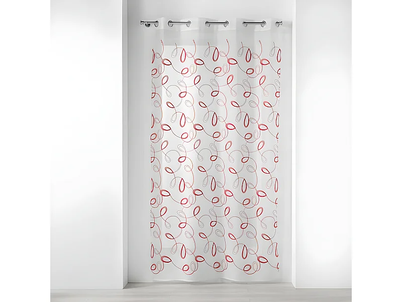 Rideau Voilage à Œillets "Hoops" 140x280cm Rouge