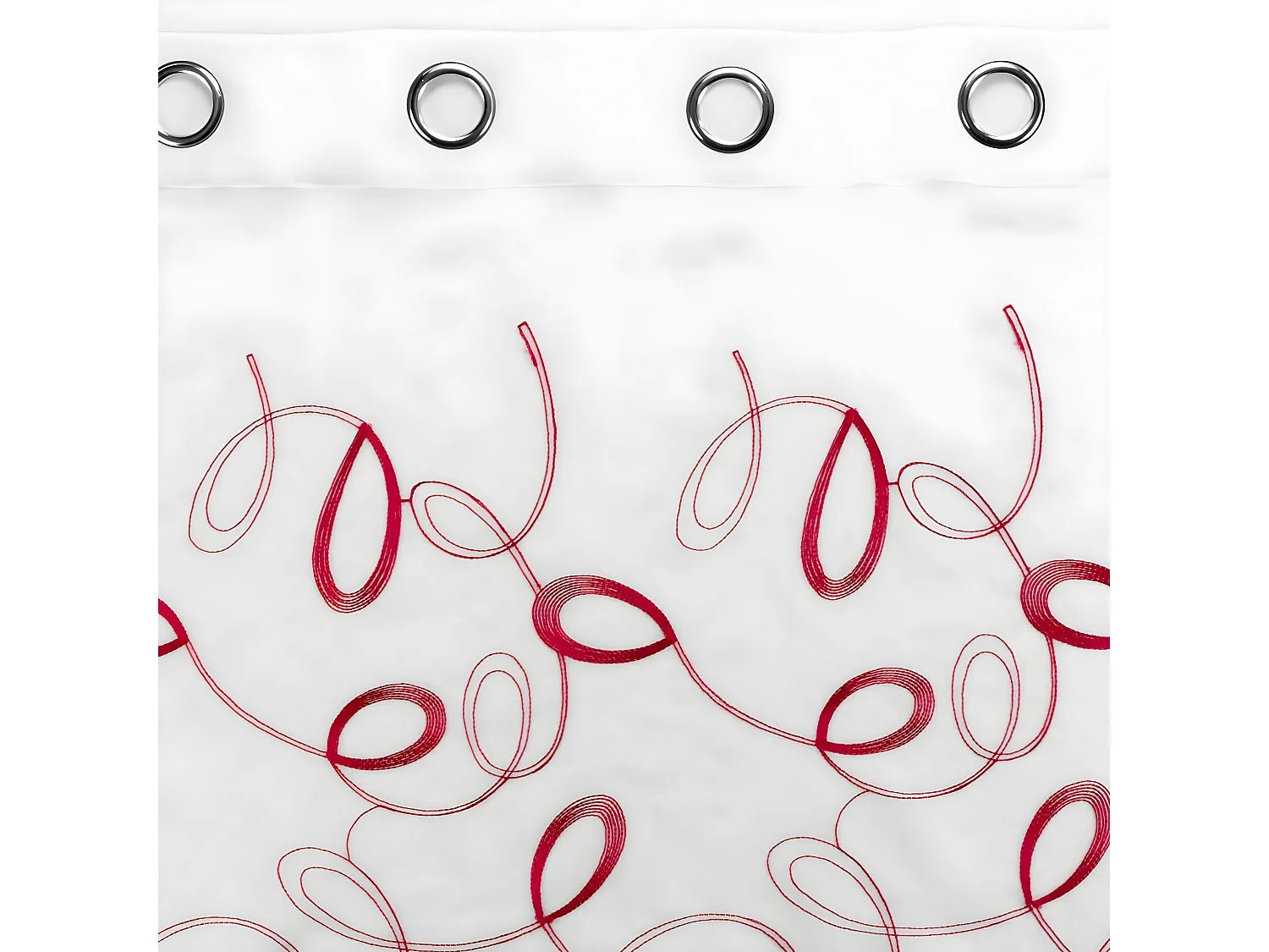 Rideau Voilage à Œillets "Hoops" 140x280cm Rouge