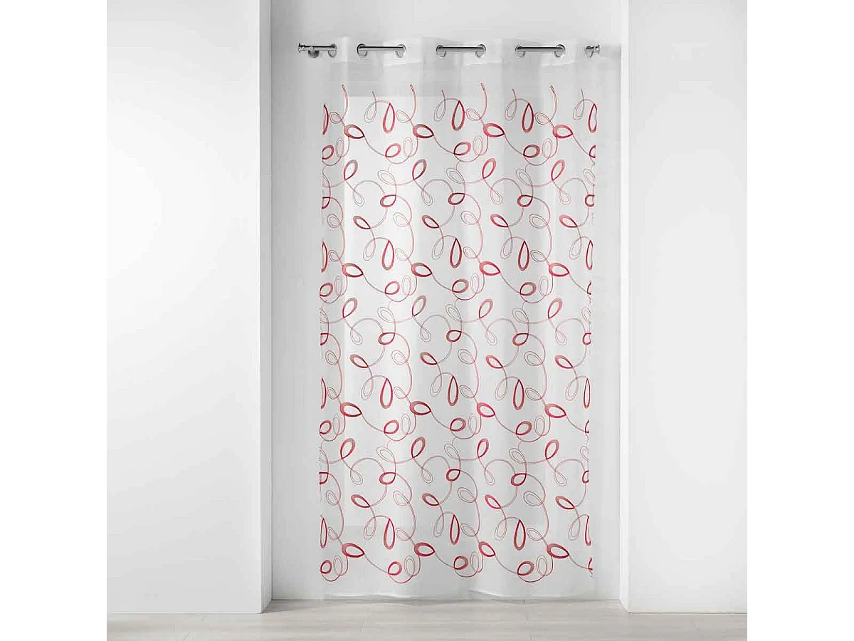 Rideau Voilage à Œillets "Hoops" 140x280cm Rouge