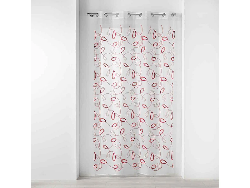 Rideau Voilage à Œillets "Hoops" 140x280cm Rouge