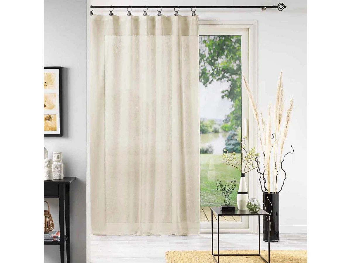 Rideau Voilage à Anneaux "Linka" 140x240cm Naturel