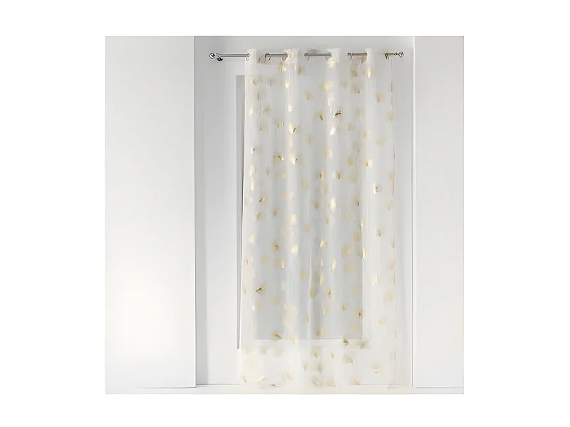 Rideau Voilage à Œillets "'Ginkgold" 140x240cm Blanc