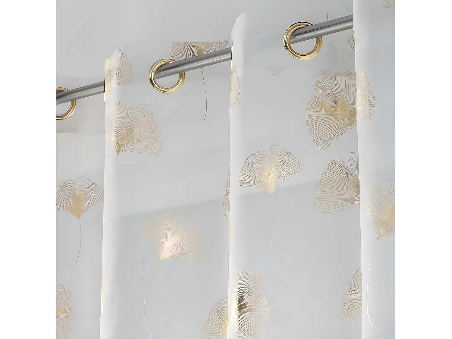 Rideau Voilage à Œillets "'Ginkgold" 140x240cm Blanc
