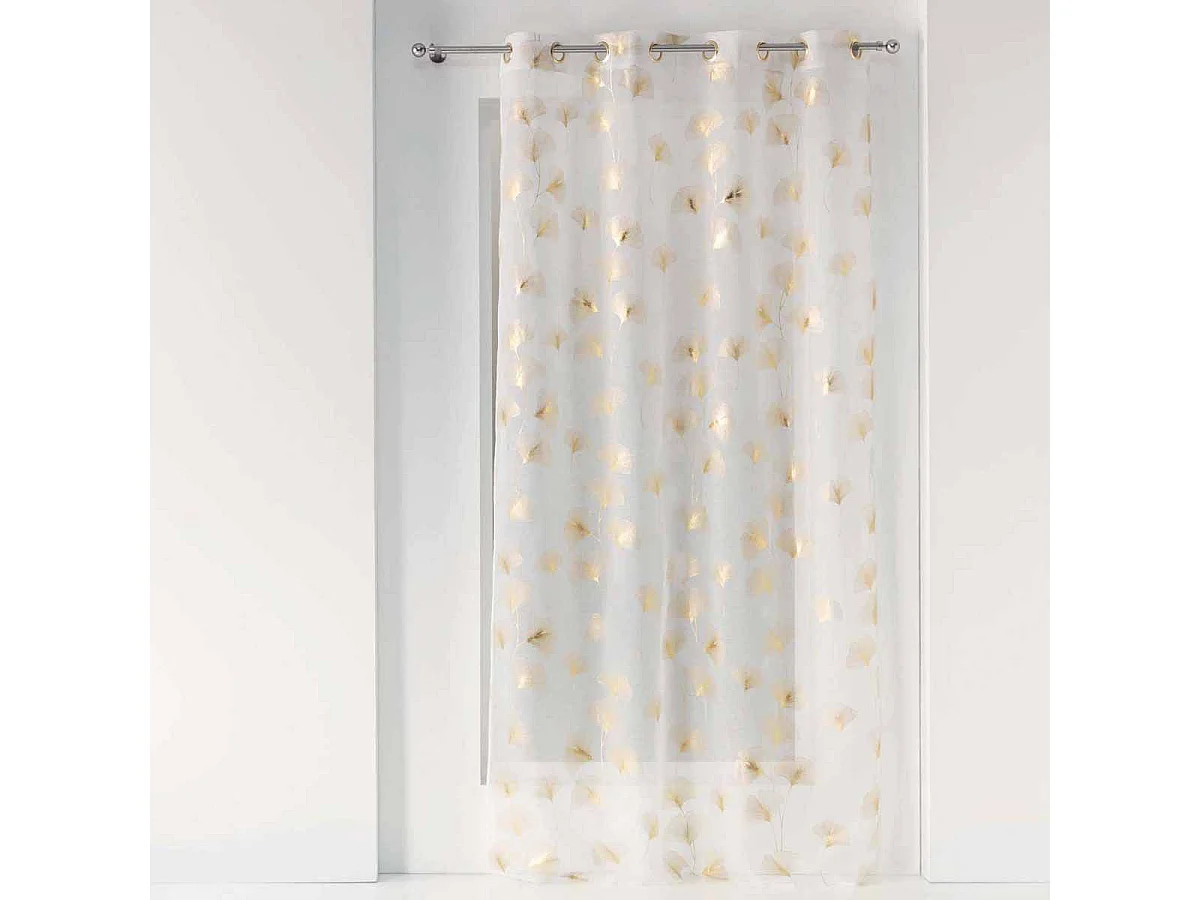 Rideau Voilage à Œillets "'Ginkgold" 140x240cm Blanc