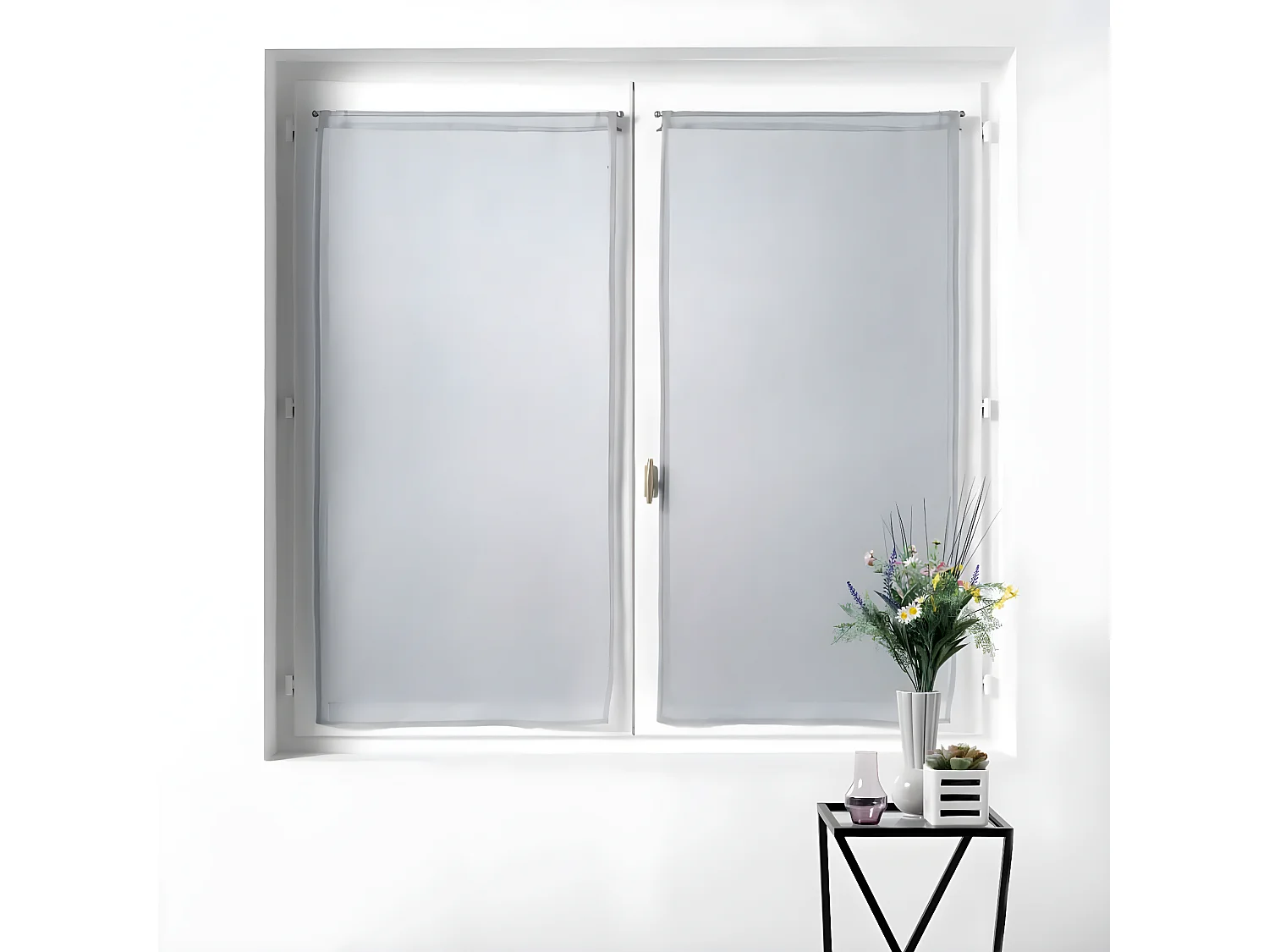 Paire de Voilages "Sandra" 60x90cm Gris