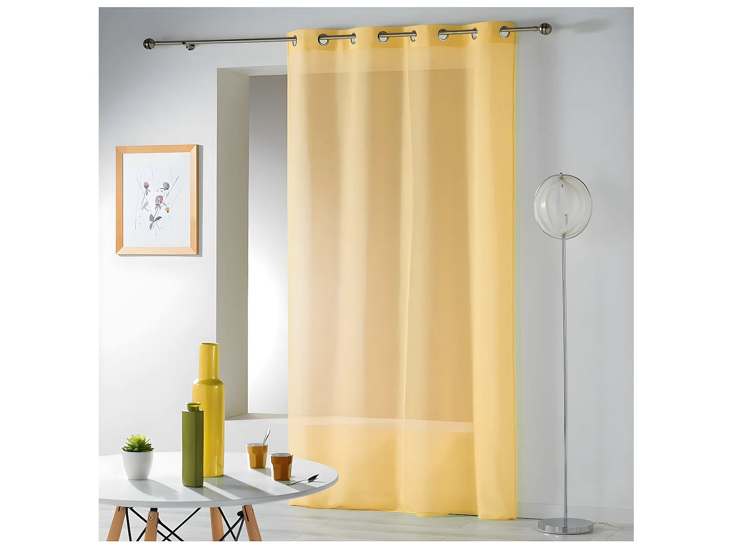 Rideau Voilage Étamine "Telma" 140x240cm Jaune