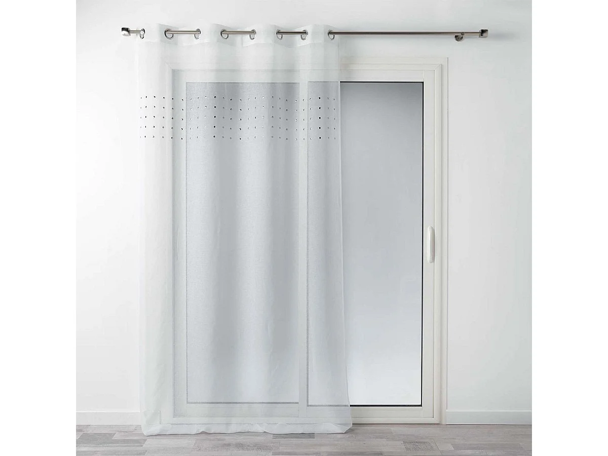 Rideau Voilage à Œillets "Poutchi" 140x240cm Blanc