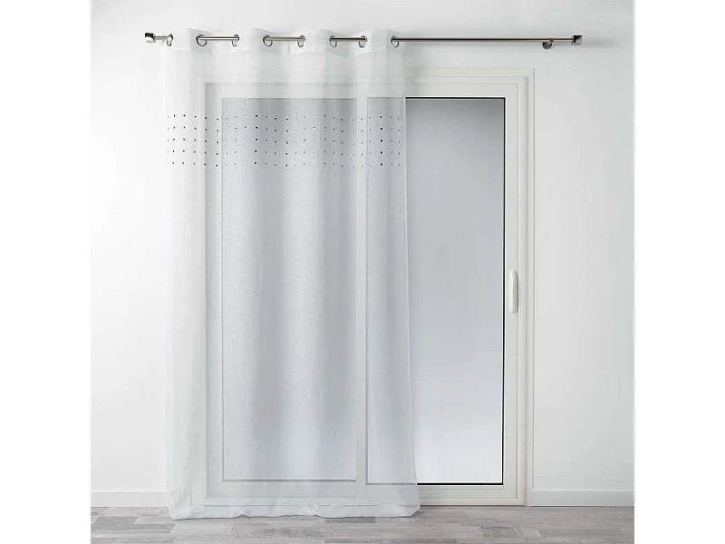 Rideau Voilage à Œillets "Poutchi" 140x240cm Blanc