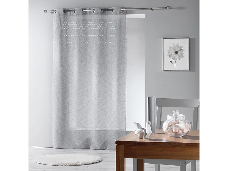 Rideau Voilage "Andalia" 140x240cm Gris