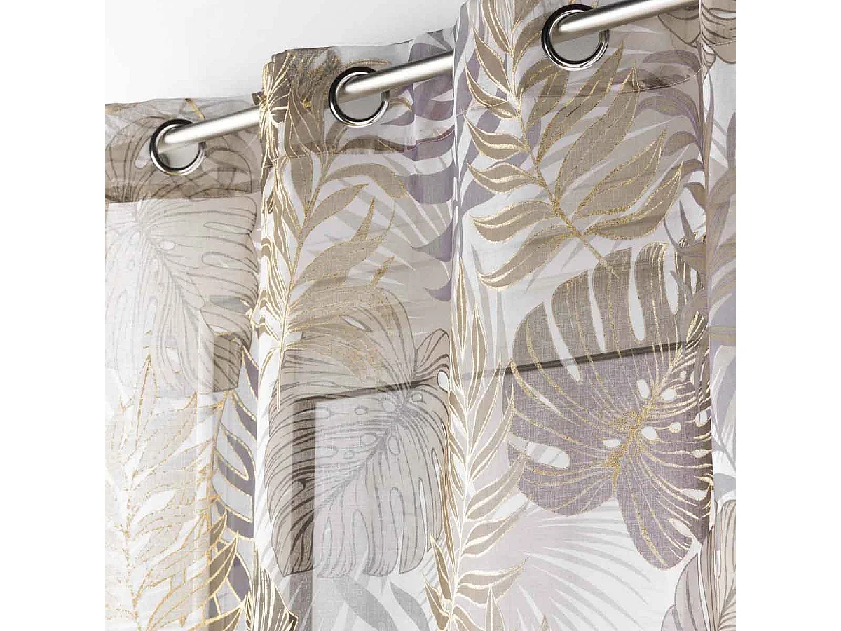 Rideau Voilage à Œillets "Mogador" 140x280cm Beige