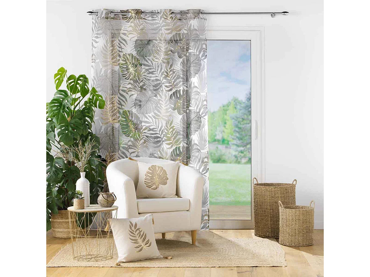 Rideau Voilage à Œillets "Mogador" 140x280cm Beige