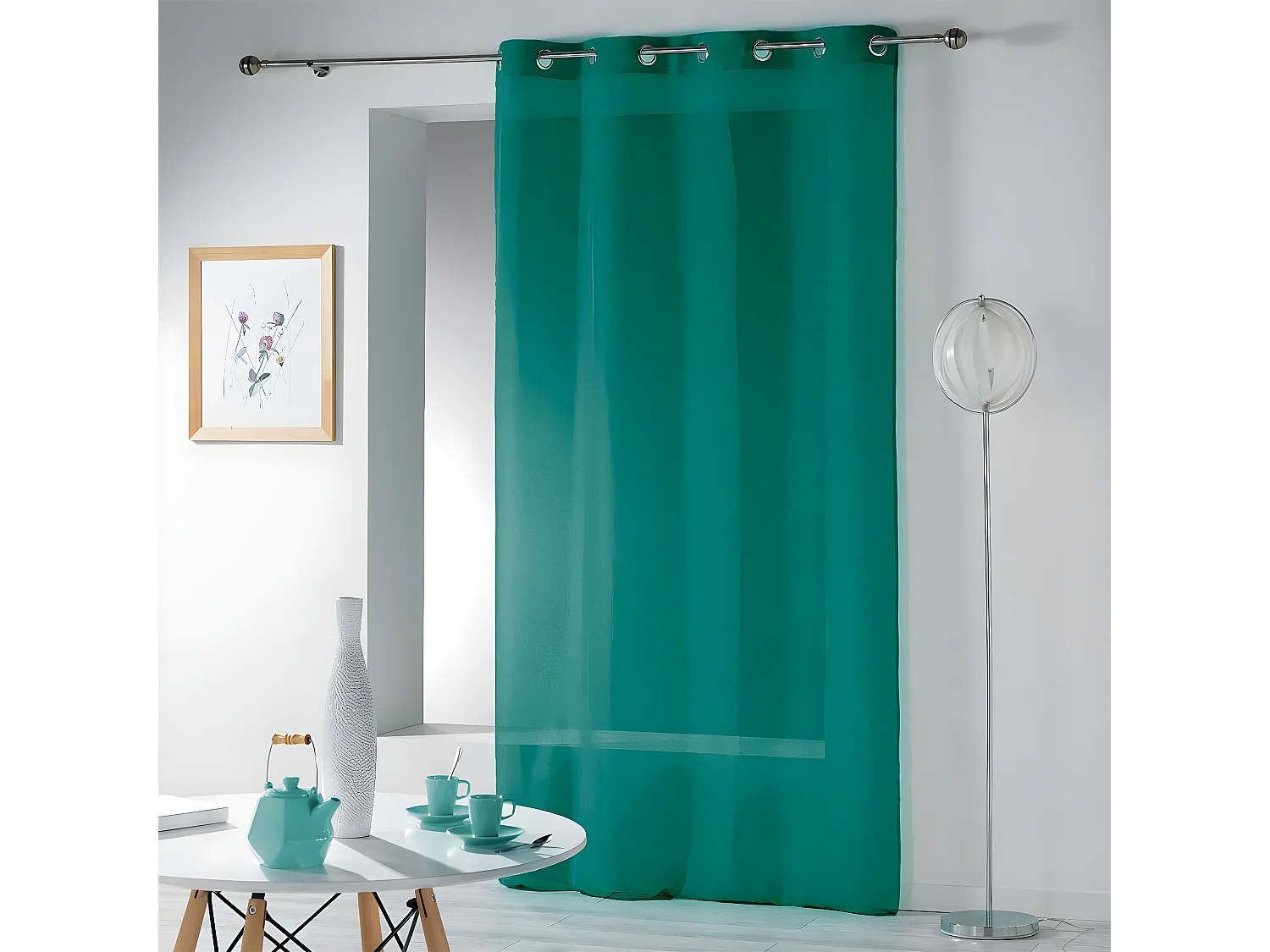 Rideau Voilage Étamine "Telma" 140x280cm Émeraude