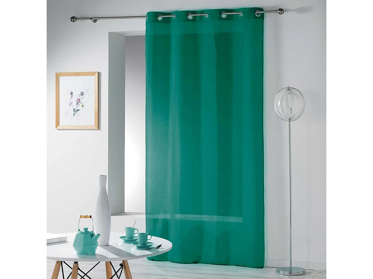 Rideau Voilage Étamine "Telma" 140x280cm Émeraude