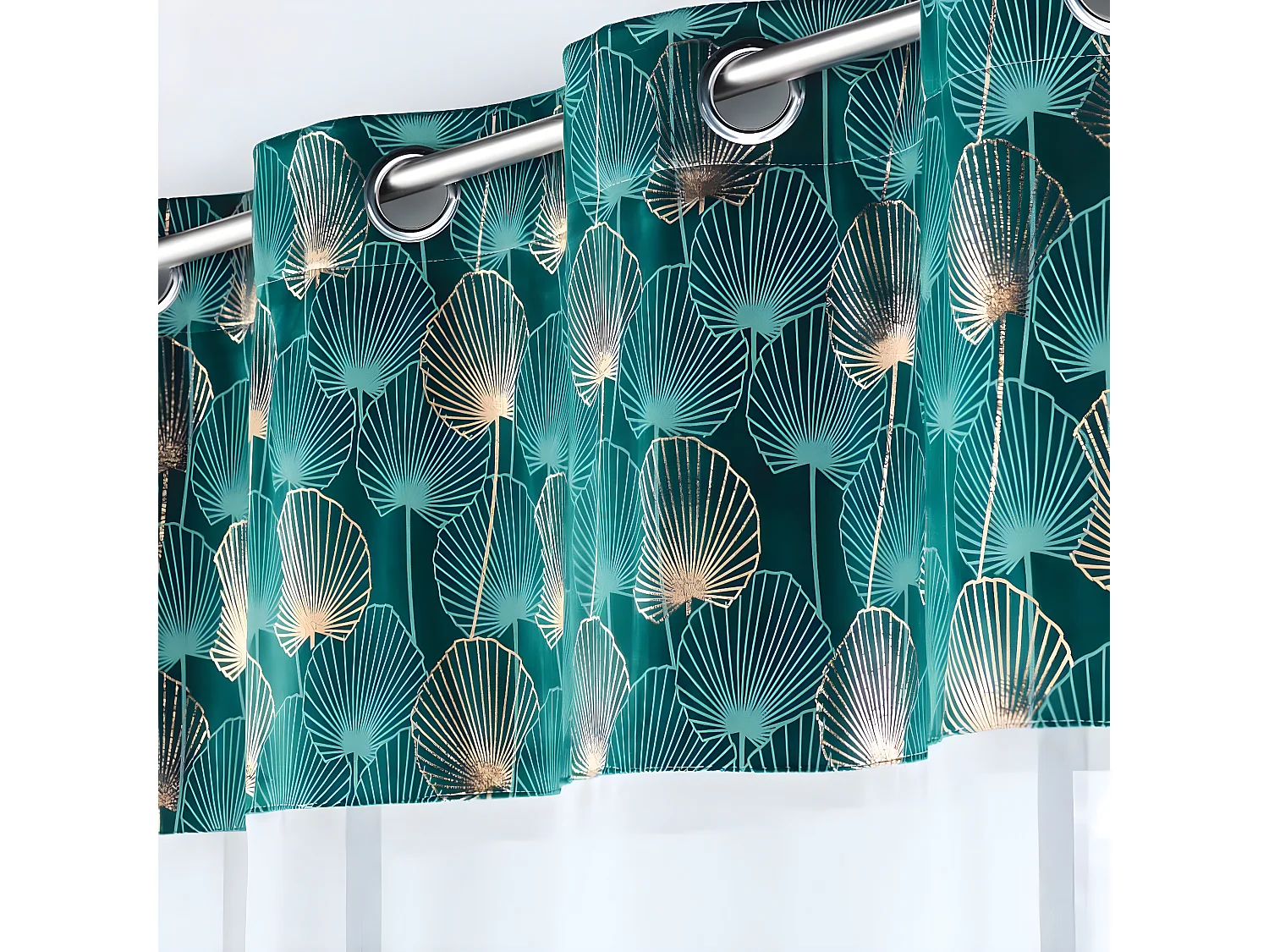 Rideau Voilage à Œillets "Clairine" 140x240cm Émeraude