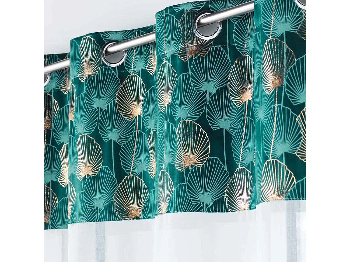 Rideau Voilage à Œillets "Clairine" 140x240cm Émeraude