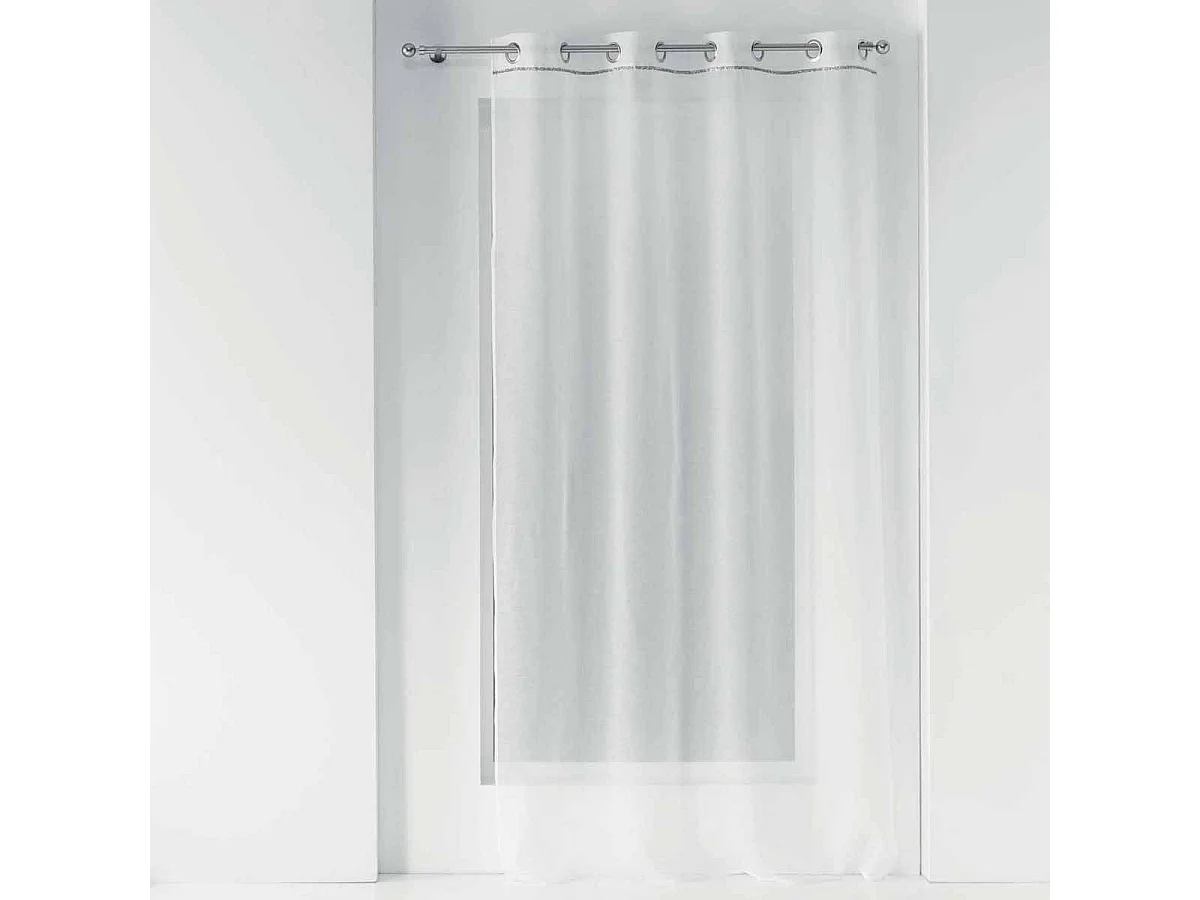 Rideau Voilage à Œillets "Etincelle" 140x240cm Blanc