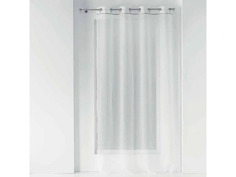Rideau Voilage à Œillets "Etincelle" 140x240cm Blanc