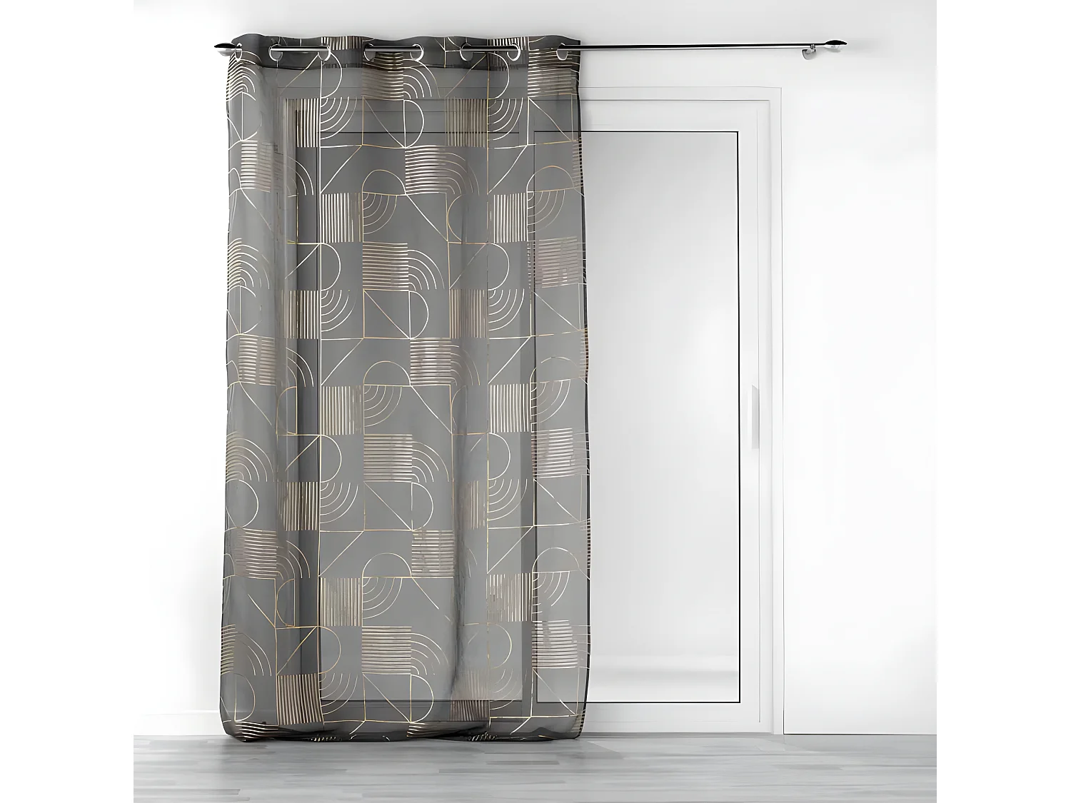 Rideau Voilage à Œillets "Lineor" 140x240cm Anthracite