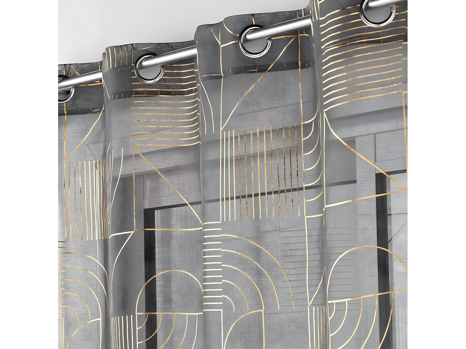 Rideau Voilage à Œillets "Lineor" 140x240cm Anthracite