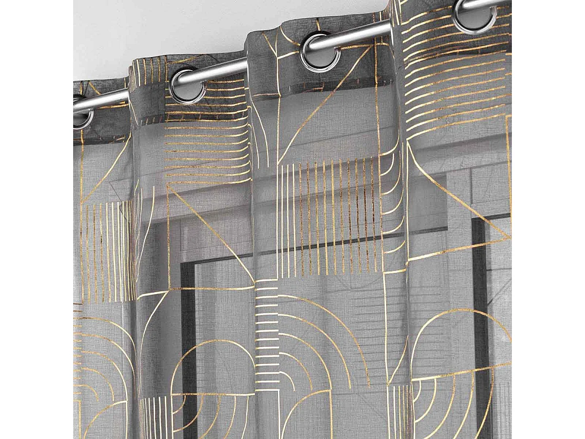 Rideau Voilage à Œillets "Lineor" 140x240cm Anthracite