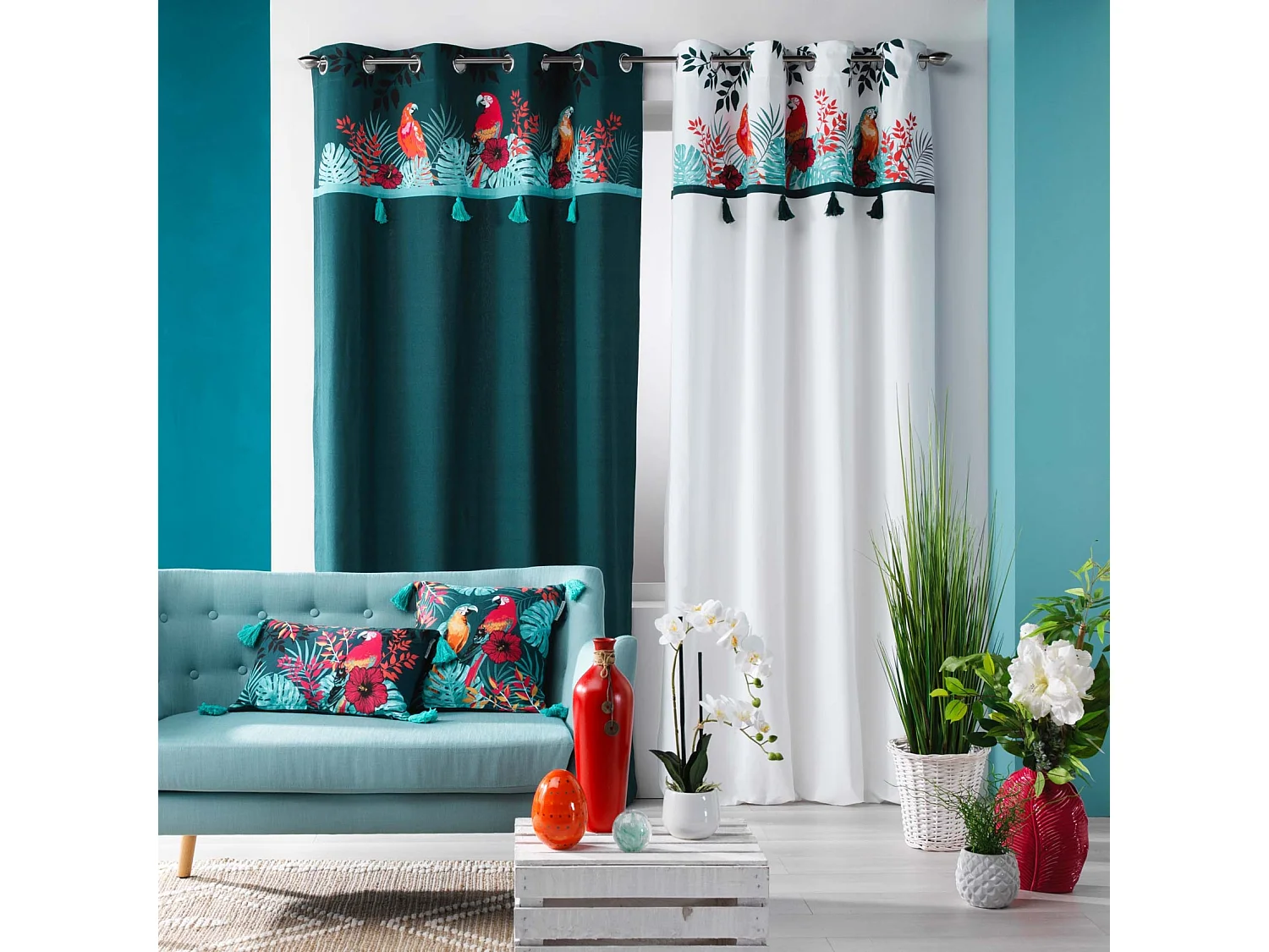 Cortina de tapicería decoración exótica 140 x 240 cm