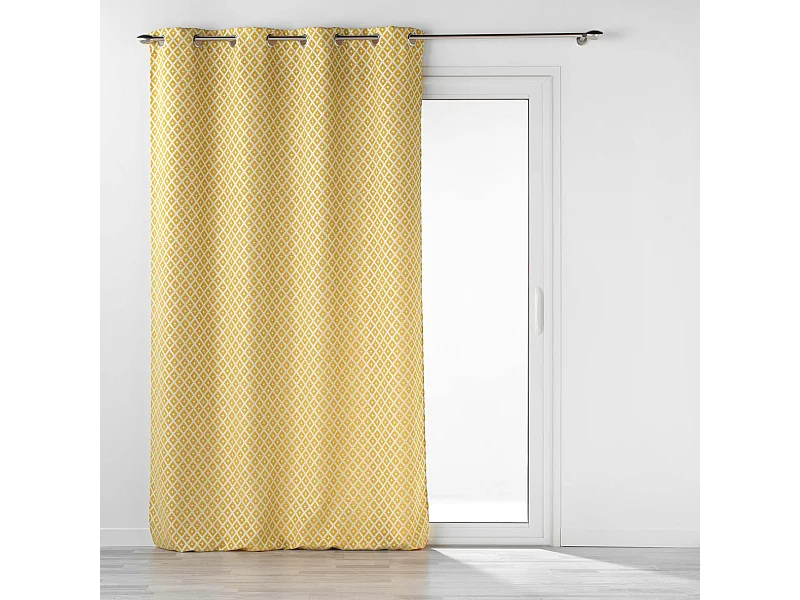 Cortina jacquard con estampado de rombos 140 x 260 cm