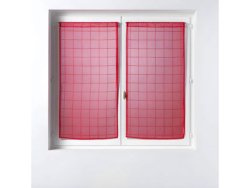 Paire de Voilages "Eulalie" 60x90cm Rouge