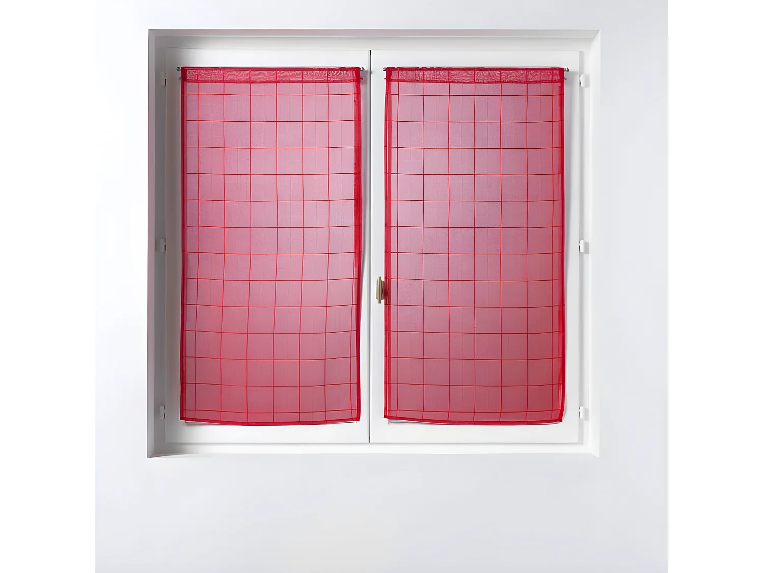Paire de Voilages "Eulalie" 60x90cm Rouge