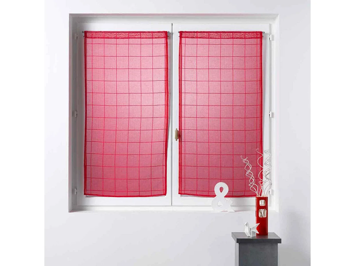 Paire de Voilages "Eulalie" 60x90cm Rouge