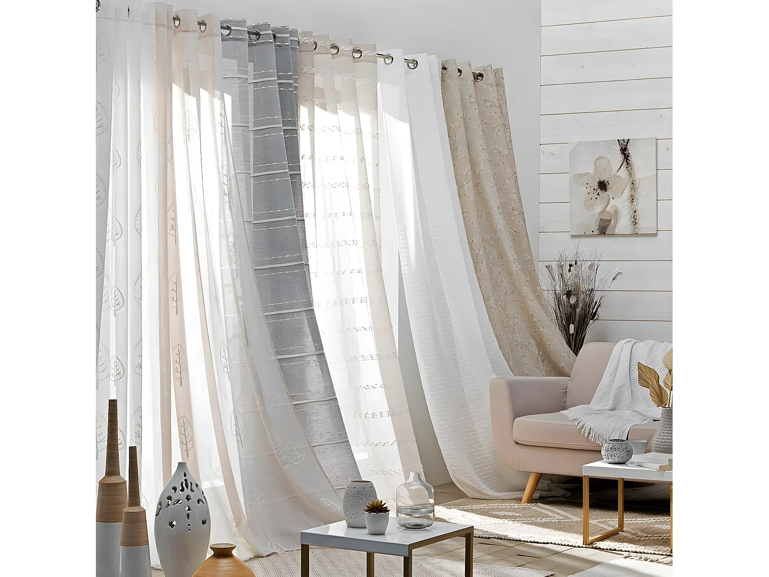 Rideau Voilage à Œillets "Storia" 140x280cm Blanc