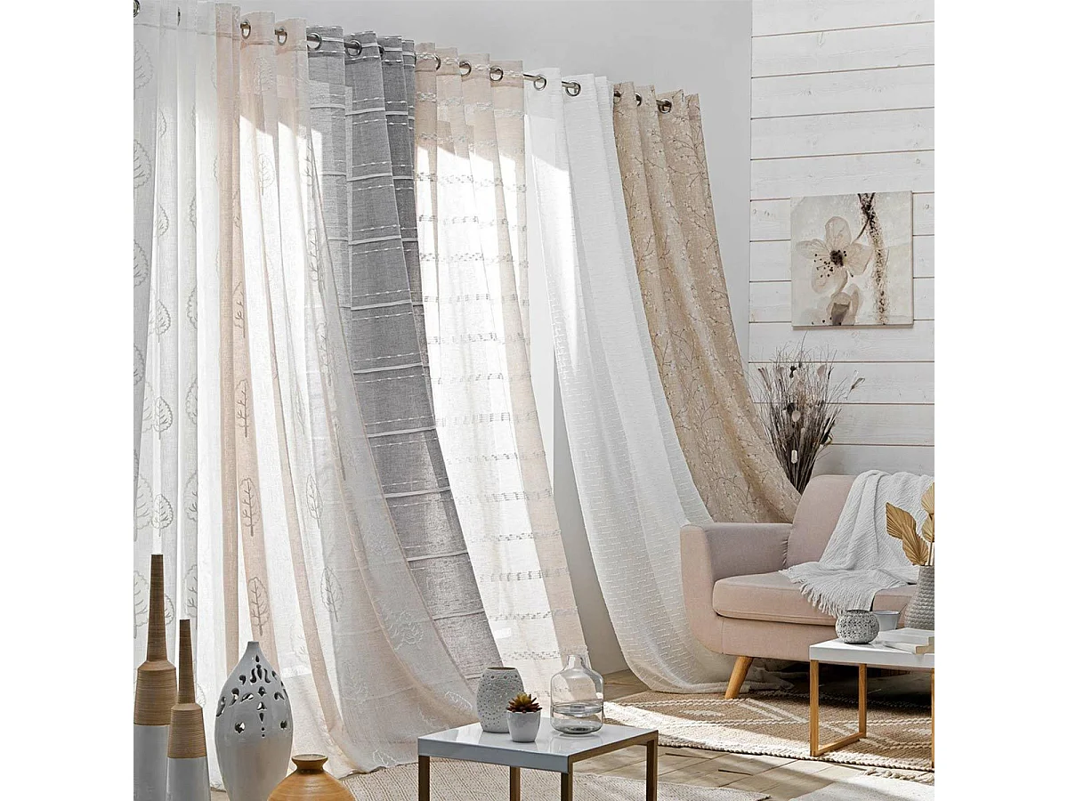 Rideau Voilage à Œillets "Storia" 140x280cm Blanc