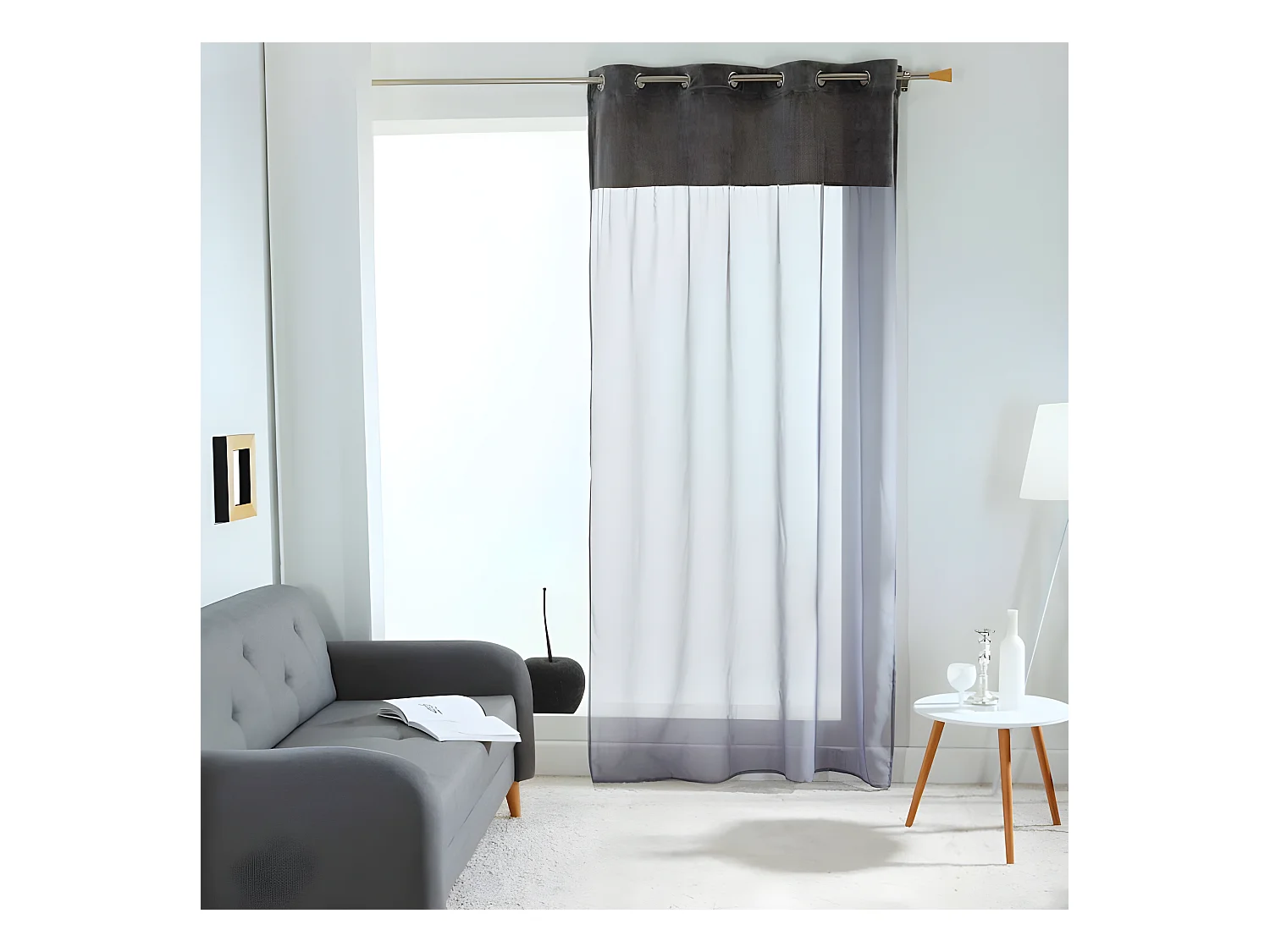 Rideau Voilage "Valentina" 140x240cm Gris