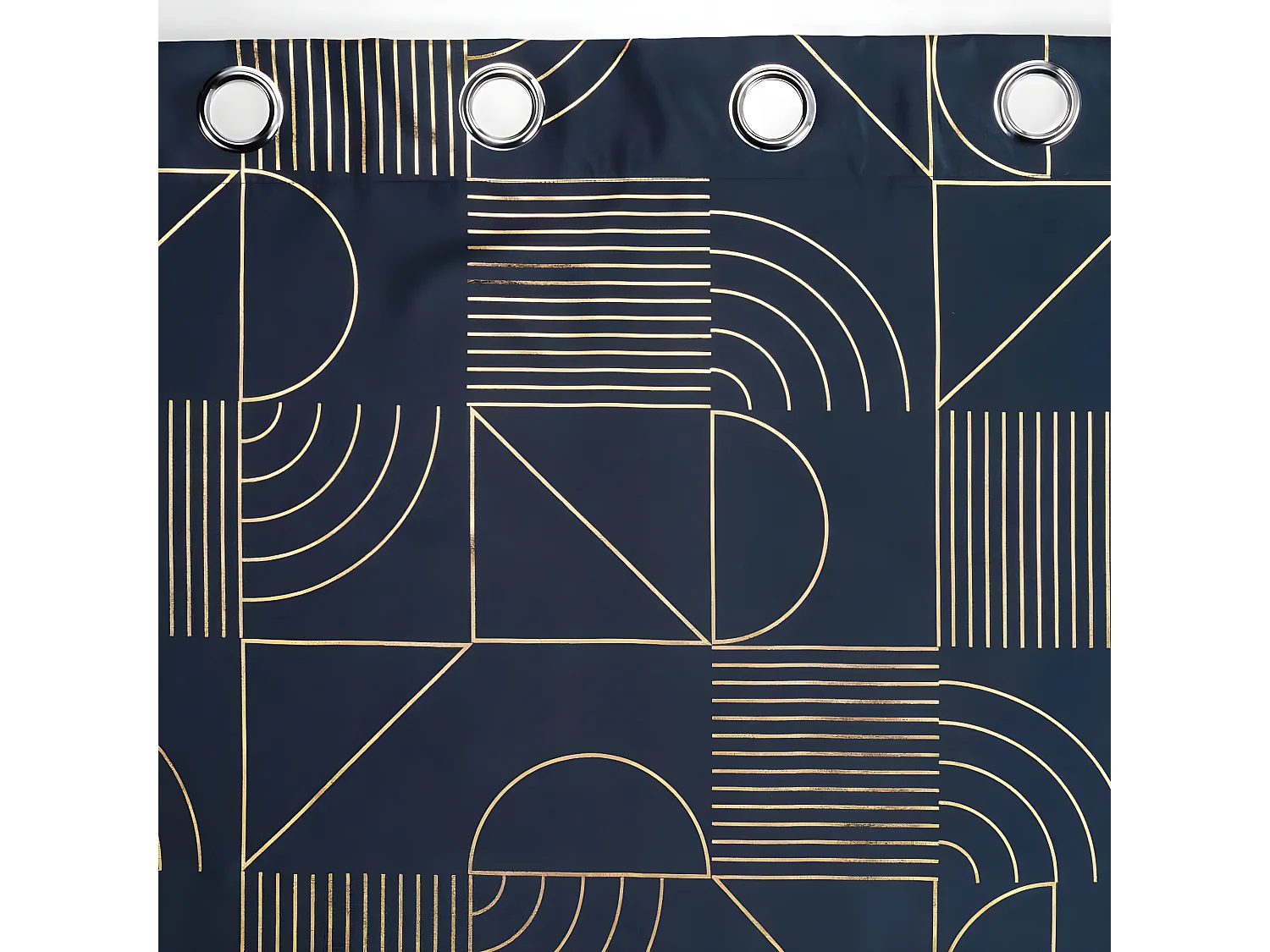 Rideau à Œillets Imprimé "Lineor" 140x260cm Marine
