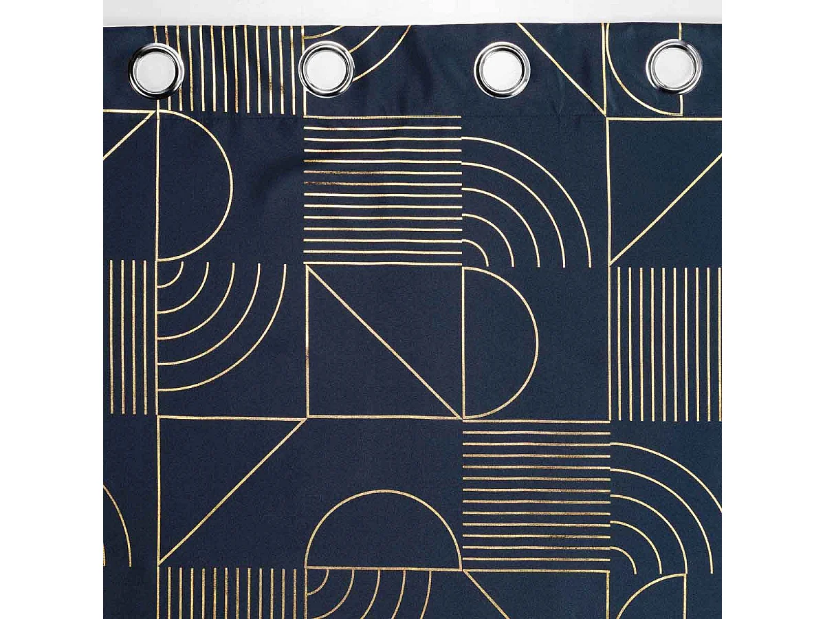 Rideau à Œillets Imprimé "Lineor" 140x260cm Marine