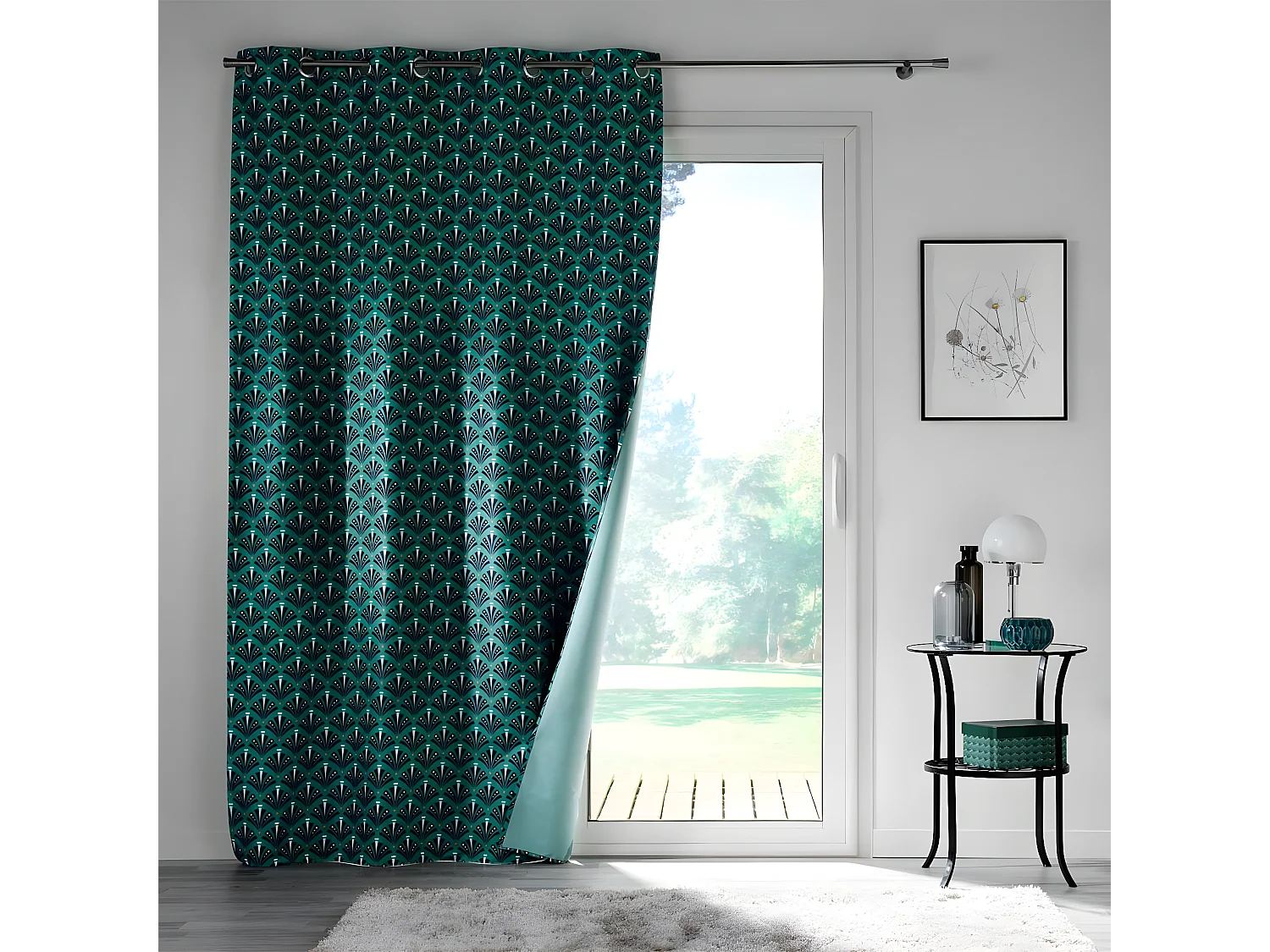 Rideau à Œillets Occultant "Surya" 135x260cm Bleu