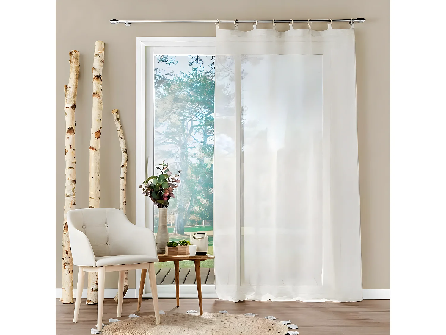 Rideau Voilage à Œillets "Minalisa" 140x240cm Lin