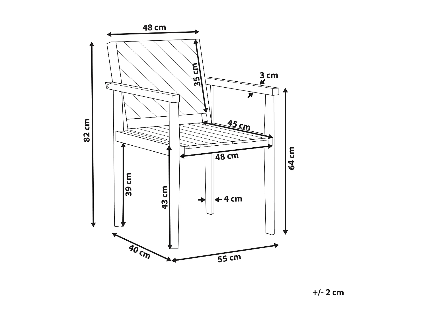Silla de jardín BARATTI Madera de acacia Marrón