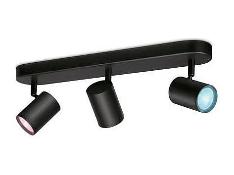 Applique da Soffitto LED Regolabile RGB Smart Wi-Fi+Bluetooth 4.9W Tre Faretti Orientabili Imageo WIZ Nero