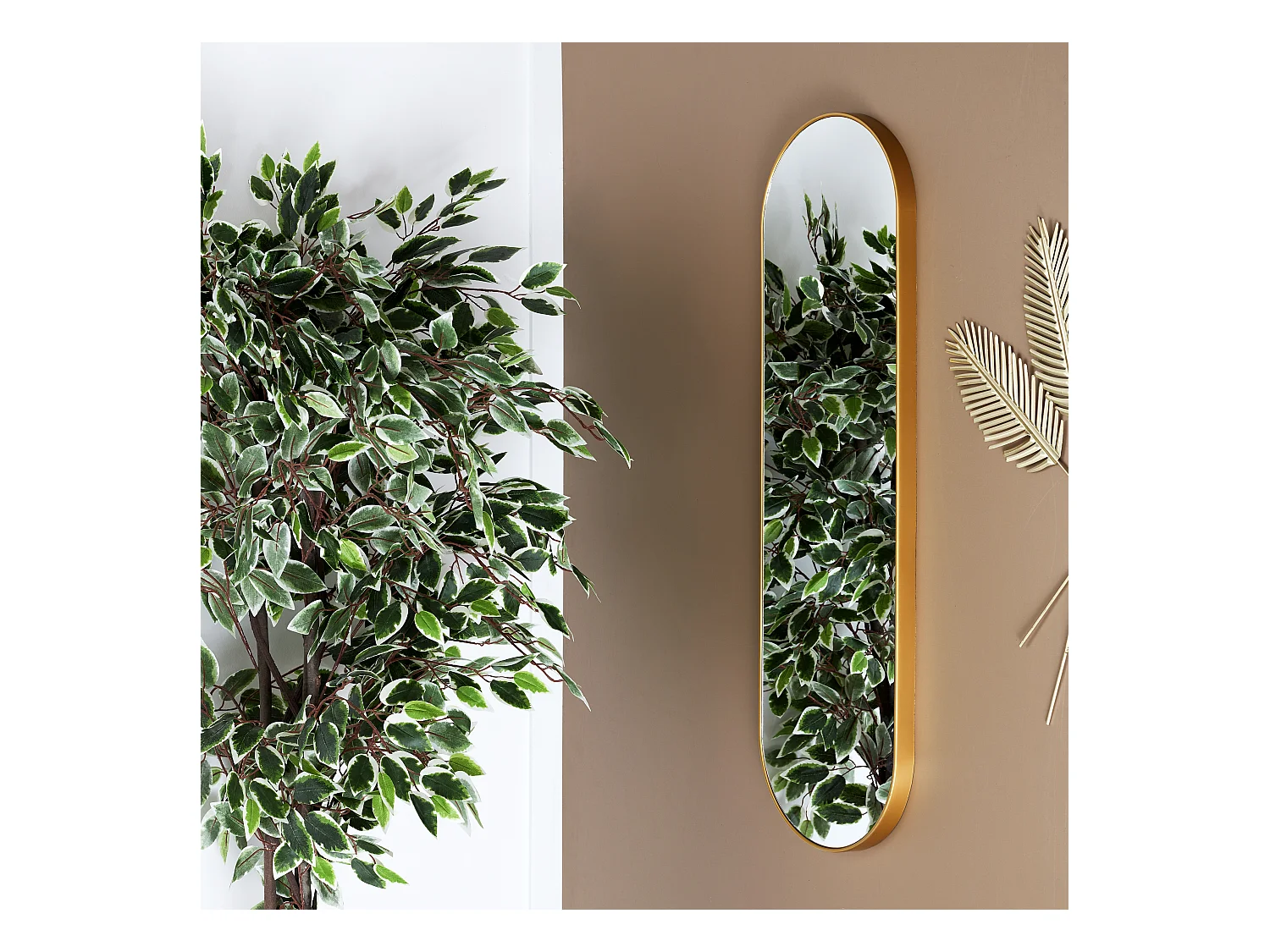 Miroir Design "Jaipur" 100cm Or